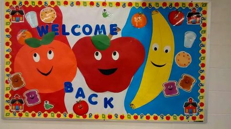 Back to school Back To School Bulletin Boards Cafeteria, School Lunchroom Decorations, Lunch Room Decorations School, Back To School Cafeteria Decor, Cafeteria Bulletin Board Ideas, Kitchen Bulletin Boards, School Lunchroom, Cafeteria Decor, School Cafeteria Decorations