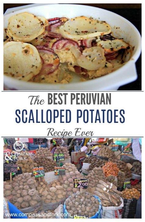 Looking for a scalloped potato recipe with a bit extra- try this Peruvian scalloped potato recipe! #potatos #peruvian #vegetarian #glutenfree Stuffed Red Peppers, Peruvian Potatoes, Scalloped Potatoes Easy, Scalloped Potatoes Recipe, Peruvian Dishes, Peruvian Cuisine, Peruvian Food, Scalloped Potato Recipes, Autumn Recipes