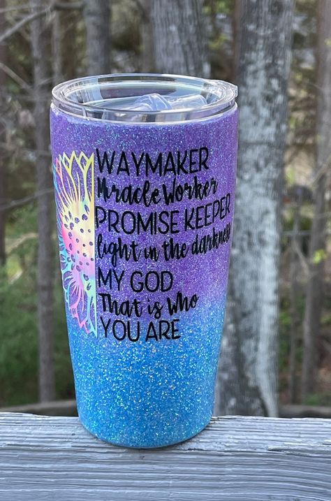 This 20 oz cup can be Custom ordered to suit your color or add a name instead of the word faith.  Perhaps you would like a different design or verse.  Convo me about with your request   The pictures cannot begin to capture how much the glitter sparkles and the epoxy shines on this Tumbler, It is silky smooth to the touch.  Please look at the video on my Story page.  You will get a better idea of the sparkle and beauty of this tumbler.  https://www.etsy.com/shop/JudyBagCompany?ref=l2-more-about#a