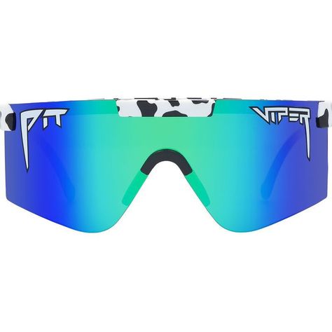 Introducing the daring shield silhouette by Pit Viper, The 2000s sunglasses. Taking inspiration from major Y2K fashion trends, this epic shield design will no doubt make a statement every time you put it on. The cow-print frame is balanced with a striking blue mirror polarised lens that creates an eye-catching contrast while shielding your eyes from bothersome surface glare, so you can protect your eyes in ultimate statement-looking shades. Viper Glasses, Y2k Fashion Trends, Viper Sunglasses, Buffalo Bills Stuff, 2000s Sunglasses, Pit Viper Sunglasses, Pit Vipers, Surf Leashes, Softball Stuff