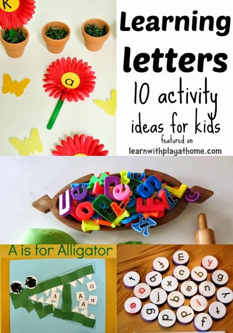 Learn with Play at Home: 10 Activities for Learning Letters Letters Activities, Alphabet Phonics, Kids Literacy, Abc Activities, Preschool Literacy, Preschool Letters, Learning Time, Letter Activities, Alphabet Preschool