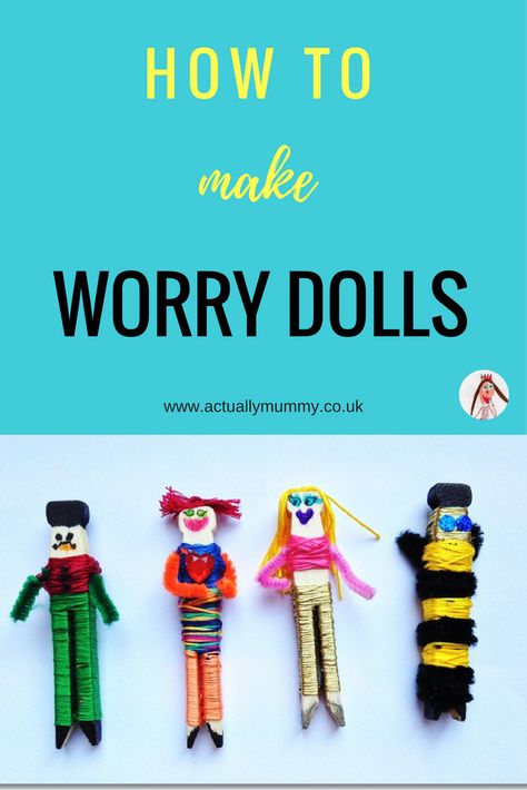 Worry Dolls, Art Therapy Activities, Craft Activity, Fun Craft, Helping Children, Child Life, Therapy Activities, Doll Crafts, Peg Dolls