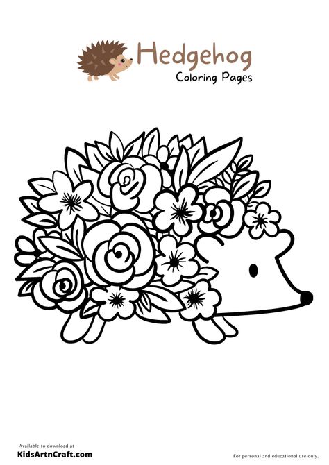 Hedgehog Colouring Page, Hedgehog Coloring Pages Free Printable, Flower Hedgehog, Hedgehog Coloring Page, Hedgehog Embroidery, Hedgehog Svg, Minion Coloring Pages, Hedgehog Drawing, Hedgehog Craft