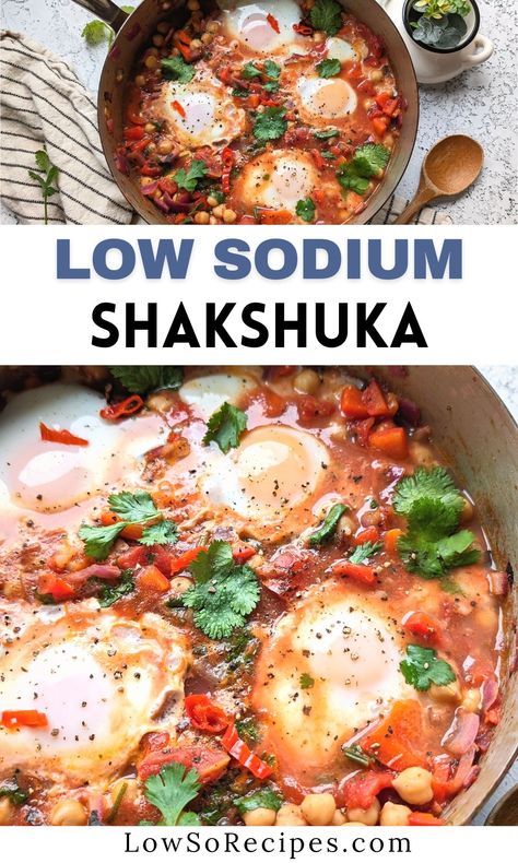 Low Sodium Egg Recipes, Low Sodium Breakfast, Breakfast With Eggs, Sodium Foods, Shakshuka Recipe, Homemade Beans, Shakshuka Recipes, Low Sodium Diet, Kidney Friendly Foods