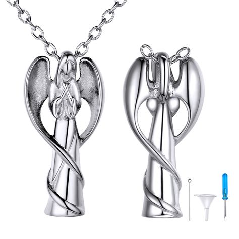 U7 Stainless Steel Angel Wings Virgin Mary Urn Necklace for Lose Love ones Cat Pet Ashes Memorial Pet Ashes Memorial, Urn Necklace, Pet Ashes, Urn Necklaces, Cremation Jewelry, Lost Love, Cat Pet, Stainless Steel Material, Style Classic