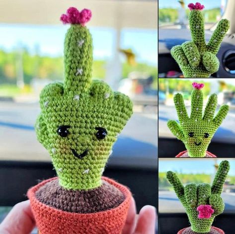 Crochet Cacti Pattern Free, Cactus Hand Crochet Pattern Free, Cactass Crochet Pattern, Crochet Patterns Cactus, Mood Cactus Crochet Pattern, Crochet Cactus Plush, Stuffed Crochet, Crochet Plants, Crochet Critters