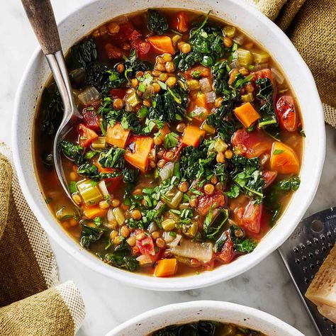 Best Lentil Soup, Best Lentil Soup Recipe, Vegetarian Lentil Soup, Curried Lentil Soup, French Green Lentils, Lentil Soup Recipe, Vegan Lentil Soup, Leftovers Soup, Lentil Soup Recipes