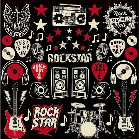 Discover The Best Professional Services in Graphic Design, Digital Marketing, Animation, Writing, and More Rockstar Stickers, Stickers Rock, Ed Design, Guitar Stickers, Music Happy, Scrapbook Printing, Music Stickers, Musician Gifts, Rock Design