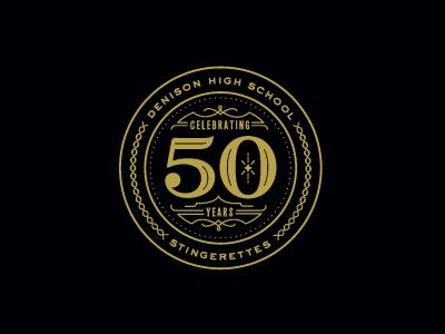 Stingerettes 50 Year Anniversary by Silvia Skinner on Dribbble 15th Anniversary Idea, Pr Logo, 50 Year Anniversary, 50th Anniversary Logo, 50% Logo, The Badge, 50 Years Anniversary, Anniversary Logo, Coin Design