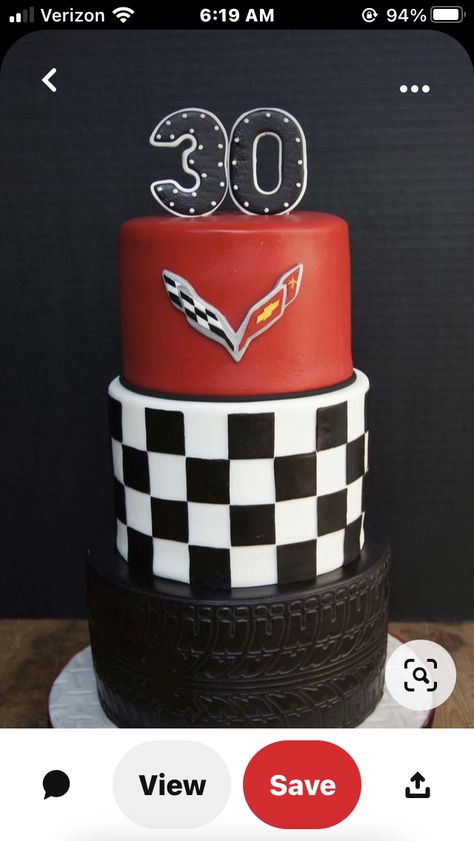 Corvette Cake Ideas, Corvette Party Ideas, Corvette Birthday Party Ideas, Speedometer Cake, Corvette Birthday, Corvette Cake, Ferrari Cake, 25th Birthday Cakes, Cars Birthday Cake