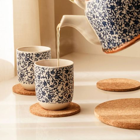 These natural cork coasters will protect your surfaces from damage from drips, dents, and hot mugs. The cork material adds a modern, stylish touch to your table's aesthetic. Dimensions: 9 x 0.5 cm | 3.54 x 0.20 inches Package quantity: 6 coasters Material: Cork Care instructions: Wipe clean with a damp cloth Coaster Photography Ideas, Mug Coaster, Coaster Aesthetic, Cloth Coasters, Coaster Photography Styling, Coasters Minimal, Cute Modern Coasters, Oak Coasters, Cork Material