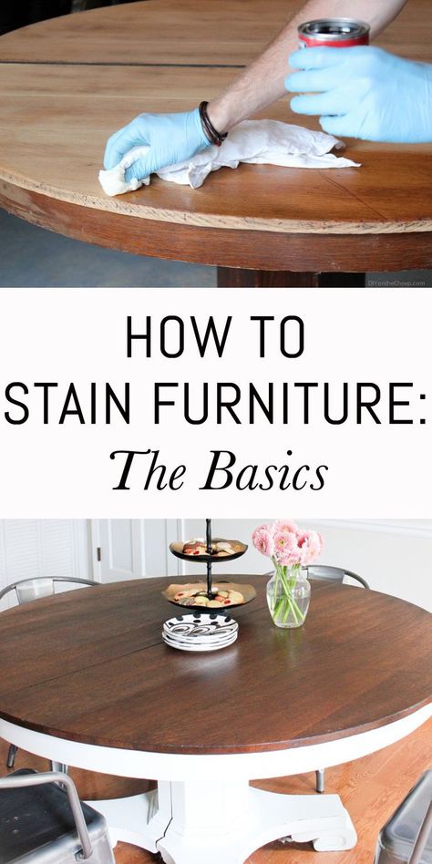 How To Stain Kitchen Table, How To Stain Furniture, Sanding And Staining A Table, How To Stain A Table, Staining Furniture Diy, How To Sand And Stain A Table, How To Stain Wood Furniture, Staining Table, Stain Furniture