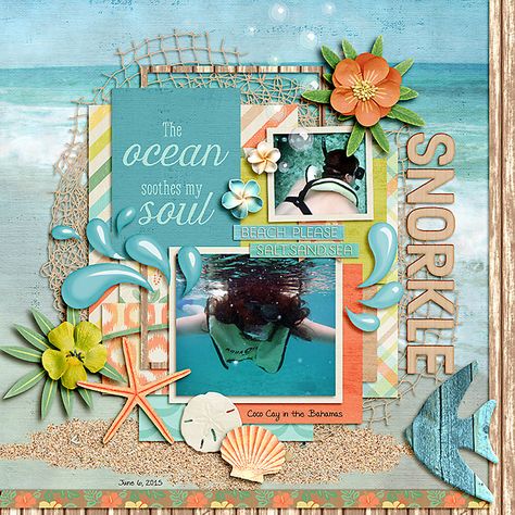 Florida Scrapbooking Layouts, Hawaii Scrapbook Layouts, Scrapbook Hawaii, Hawaii Scrapbook, Scrapbook Beach, Beach Scrapbook Layouts, Fall Scrapbook Layouts, Scrapbook Studio, Cruise Scrapbook