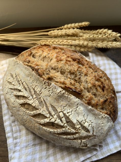 Multigrain French Sourdough Bread Sourdough Multigrain Bread, Multigrain Sourdough Bread, Sourdough French Bread, Sourdough Sandwich Bread Recipe, Sourdough Bread Sandwiches, Dough Starter, Danish Dough, Multigrain Bread, Sourdough Sandwich