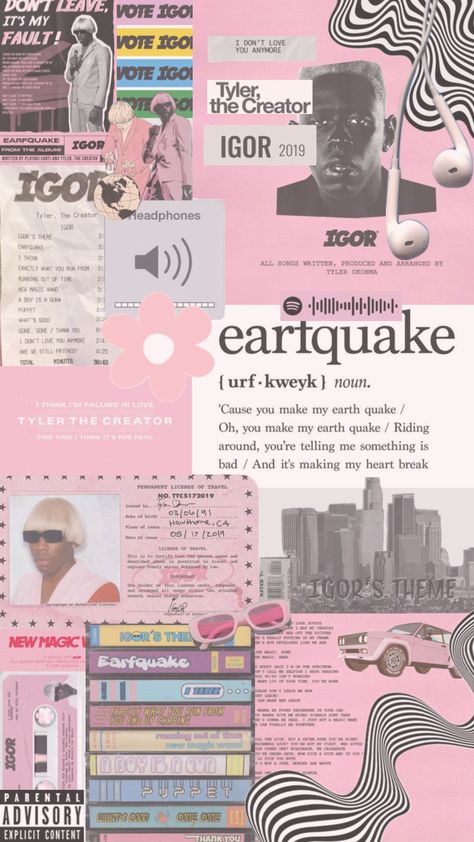 #igor #tylerthecretor #wallpaper #music #pink #tylerthecreator #tyler #tylerthecreatorshuffle #tylerthecretor Music Album Covers Wallpaper Collage, Tyler The Creator Lyrics, Tyler The Creator Wallpaper, Album Cover Wallpaper Collage, Jelly Wallpaper, Wallpaper Music, Music Collage, Music Poster Design, Y2k Wallpaper