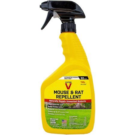 Repel mice & rats the natural way with Victor Mouse & Rat repellent. This ready-to-use spray is non-toxic & made from a blend of essential oils. This spray works ideally as a perimeter around the home or around areas of concern. Each bottle providesup to 67 linear' Of coverage to keep your home well protected from mice & rats. This spray specifically repels by scent & taste, creating an unpleasant environment, which drives them away before creating further damage around your home or yd. Use the Mouse Repellent, Rat Repellent, Rodent Repellent, Mice Repellent, Natural Repellent, Rodent Control, Mouse Traps, Insect Control, Mouse Rat