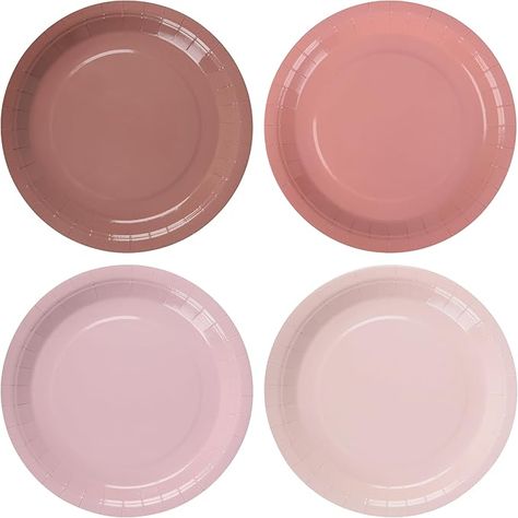 Amazon.com: AimFun Dusty Pink Paper Plates Gradient Pink Party Plates 9 Inch Disposable Birthday Plates Round Dinner Plates for Wedding Baby Bridal Shower Party Supplies Tableware Decor (24, Dusty Pink) : Health & Household Pink Paper Plates, Plates For Wedding, Birthday Plates, Pink Plates, Birthday Plate, Pink Parties, Pink Party, Pink Paper, Bridal Shower Party