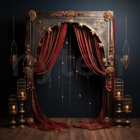 Witchy Backdrop, Halloween Arch Backdrop, Goth Backdrop, Stage Curtains Backdrop, Nye Photo Backdrop, Dressing Room Aesthetic, Witch Backdrop, Burgundy Backdrop, Aesthetic Backdrop