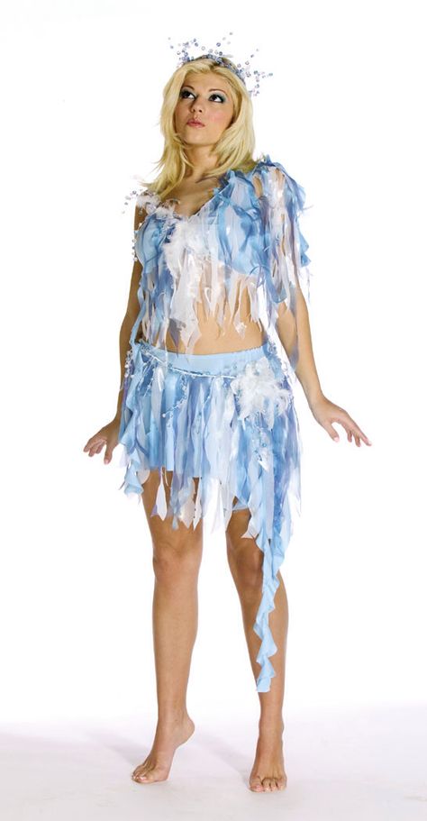 Possible wind costume Ice Goddess, Adult Fairy Costume, Pixie Costume, Costume Concept, Midriff Top, Short Fitted Dress, Recycled Dress, Frozen Costume, Women Costumes