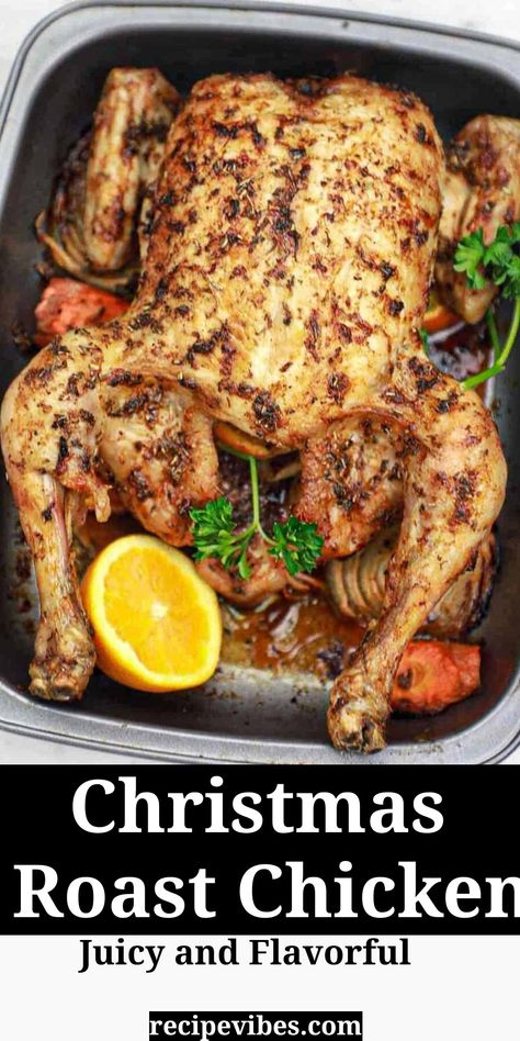 This Christmas roast chicken is tender inside, crispy skin, juicy, and flavorful. Christmas chicken is easy to make, and this recipe will show you how to in easy steps. Roast Chicken In Electric Roaster, Chicken In A Roaster Pan, Slow Roast Chicken In Oven, Oven Roast Chicken Whole, Whole Chicken In Roaster Oven, Oven Stuffer Roaster Chicken, Chicken In Roaster Oven, Chicken In Electric Roaster, Chicken Roaster Recipes