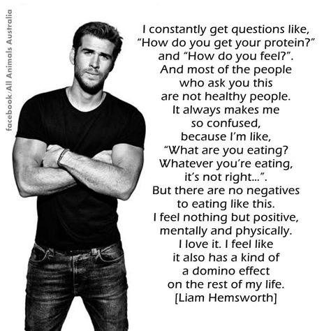 Vegan, Liam Hemsworth Vegan Celebrities, Fitness Smoothies, Vegan People, Vegetarian Quotes, Reasons To Be Vegan, Famous Vegans, Famous People Celebrities, Vegan Facts, How To Become Vegan