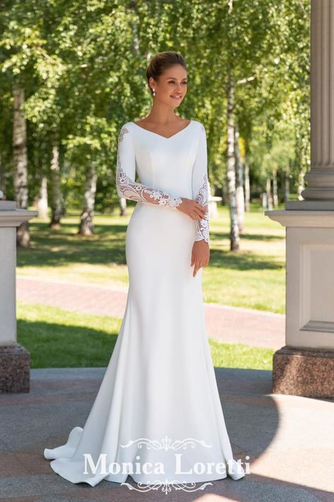 Long Sleeve Fitted Wedding Dresses, Elegant Long Sleeve Wedding Dresses, Wedding Dresses Lds, Wedding Dress With Sleeves, Bride Dress Simple, Modest Wedding Gowns, Pinterest Wedding, Celestial Wedding, White Wedding Dress