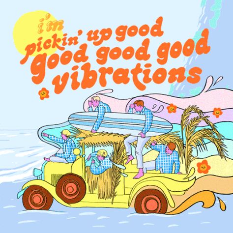 Trending GIF beach boys good vibrations im picking up good good good good vibrations Collage Des Photos, Good Vibrations, Beach Boys, The Beach Boys, Good Good, By The Beach, Music Covers, Room Posters, New Wall