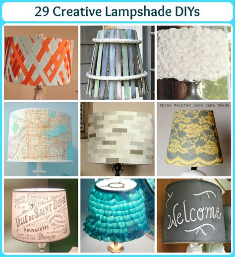 29CreativeLampshadeDIYs via : petscribbles Decorate Lampshade Diy, Decoupage Lampshade Diy, Bath Chandelier, Lampshade Diy, Decorating Apartment, Diy Lampshade, Decorate Lampshade, Projects For Home, Creative Lamp Shades