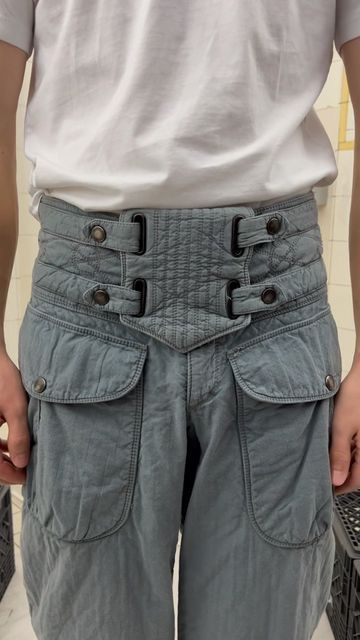 @constant_practice on Instagram: "1980s Marithe Francois Girbaud x Closed Padded Cargo Pants with Crotch Closure Detailing added to the website. NOW LIVE. LINK IN BIO. 🌀🦍" Workwear Skirt, Constant Practice, Houndstooth Trousers, Adjustable Pants, Girbaud Jeans, Diy Pants, Francois Girbaud, Marithe Francois Girbaud, Denim Workwear