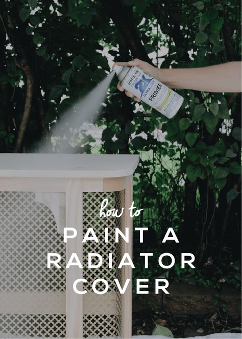 hand spraying primer from a spray paint can onto furniture Diy Party Bunting, Herb Crackers, Chalk Spray Paint, Swedish Candle, Painted Radiator, Candle Wreath, Radiator Covers, Dark Paint Colors, Cafe Curtain