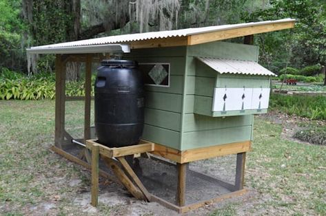 Mid century modern chicken coop - Retro Renovation Simple Chicken Coop, Barn Chicken Coop, Modern Chicken Coop, Chicken Coup, Coop Design, Simple Chicken, Retro Renovation, Building A Chicken Coop, Keeping Chickens