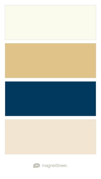 Ivory, Gold, Navy, and Champagne Wedding Color Palette - custom color palette created at MagnetStreet.com Wedding Colors Champagne, Champagne Color Palette, Navy Wedding Colors, Champagne Wedding Colors, Custom Refrigerator, Color Bordo, Baby Room Colors, Gold Color Palettes, Pintura Exterior