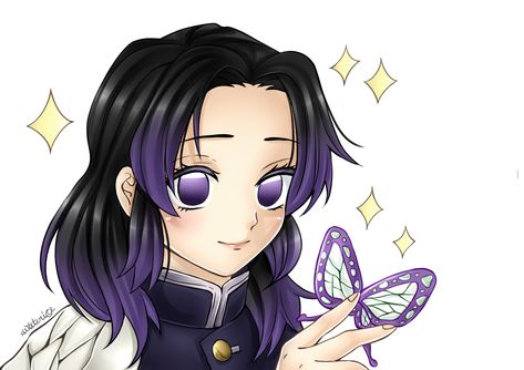 Shinobu Butterfly Clip, Shinobu Butterfly, Clip Png, X Male Reader, Dark Purple Aesthetic, Anime Episodes, Butterfly Drawing, Demon Slayer Kimetsu No Yaiba, Hair Down