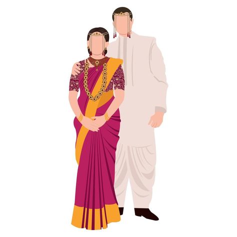 south indian bride illustration Maharashtrian Bride Illustration, South Indian Bride Illustration, Indian Bride Illustration, Bride Illustration, Maharashtrian Bride, Maharashtrian Wedding, Wedding People, Heart Tree, South Indian Bride