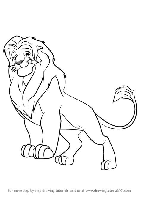 Learn How to Draw Simba from The Lion Guard (The Lion Guard) Step by Step : Drawing Tutorials How To Draw Simba, Disney Character Sketches, Feline Anatomy, Simba Lion, Lion King Drawings, The Lion Guard, Arte Doodle, Lion Drawing, Animal Drawings Sketches