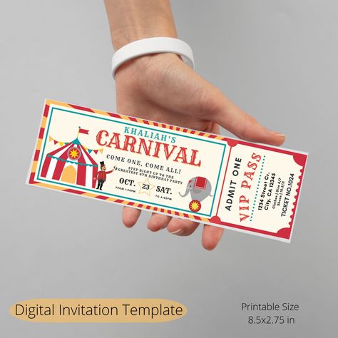 Excited to share this item from my #etsy shop: Carnival Birthday Invitation, Circus Birthday Invitation Party Invitation Template Digital Invitation Party Invite Carnival Themed Invitations, Circus Birthday Party Invitations, Carnival Party Invite, Circus Theme Party Invitations, Circus Theme Birthday Invitation, Carnival Theme Invite, Circus Invitations Template, Digital Circus Birthday Party, Circus Theme Invitations