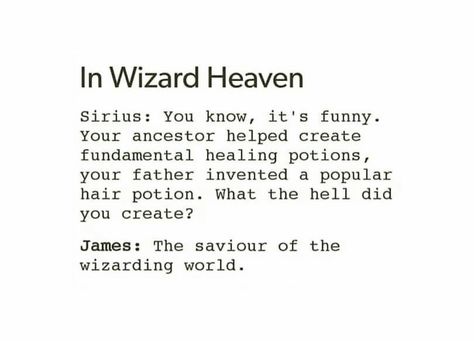 In wizard heaven. James and Sirius. Marauder's. Sirius And James, Marauders Headcannons, Citate Harry Potter, Glume Harry Potter, Funny Harry Potter Jokes, Harry Potter Memes Hilarious, Harry Potter Feels, Harry Potter Puns, Harry Potter Comics