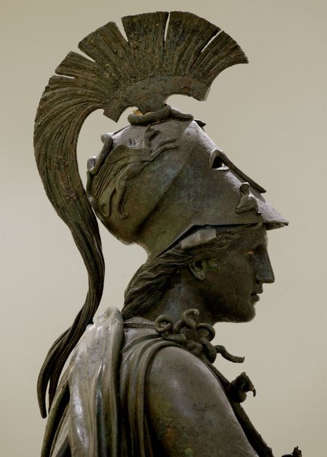 classical-beauty-of-the-past:  Piraeus Athena,   bronze statue dated to the fourth century BCE.  Currenty at Archaeological Museum of Piraeus. by  I. Sh. Bronze Statue, Headdress, Statue