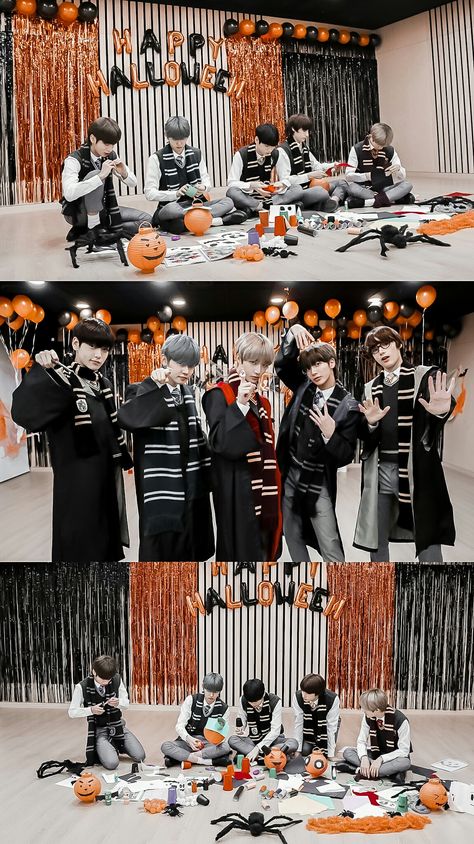 Txt Halloween, Txt Lockscreen, Bts Halloween, Kpop Wallpaper, Korean Singer, Rappers, K Pop, Halloween Wreath, Stray Kids