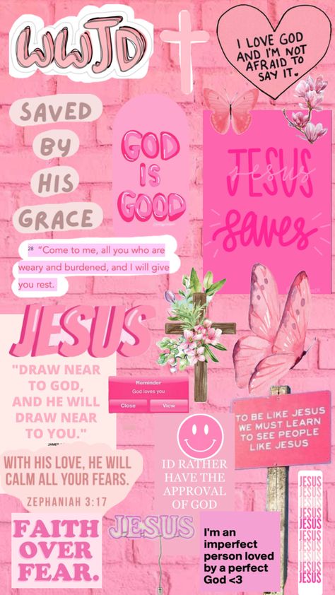 Christian Pink Wallpaper, Macbook Wallpaper Collage, Wallpaper God, Wallpaper Collage, Macbook Wallpaper, Jesus Loves You, Jesus Loves, Pink Wallpaper, Macbook