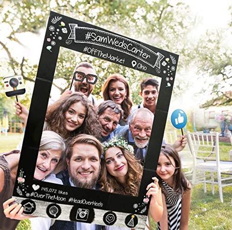 Amazon.com: Insta-Themed Social Media Party Photo Booth Selfie Frame with Emoji & Speech Bubble Props. Great as Vintage Background Photography for Birthday, Anniversary, Wedding Event Decoration : Home & Kitchen Photography For Birthday, Quirky Captions, Social Media Party, Stag And Doe, Selfie Frame, Vintage Background, Photo Booth Frame, Event Decoration, Background Photography