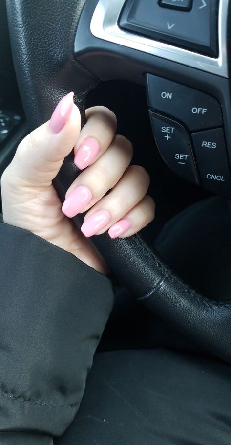 Pink coffin nails Natural Pink Nails Coffin, Pink Coffin Medium Nails, Medium Coffin Pink Nails, Coffin Shaped Light Pink Nails, Pale Pink Coffin, Pink Coffin Nails, Pink Coffin, Coffin Nails, Pink Nails