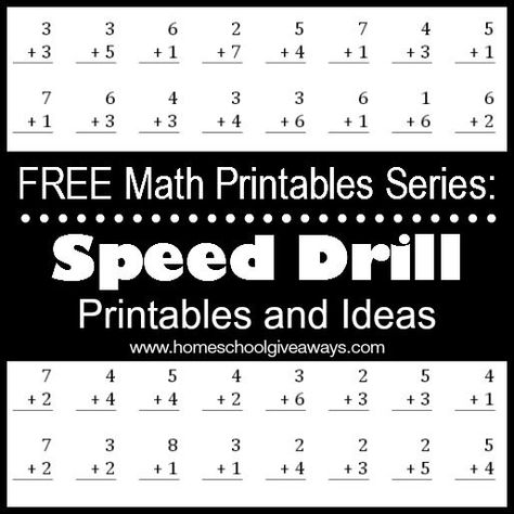 FREE Math Printables Series: Speed Drill Printables and Ideas - Homeschool Giveaways Rocket Math, Free Math Printables, Sped Math, Math Drills, Math Fluency, Math Sheets, Speed Drills, Math Fact Fluency, Math Time