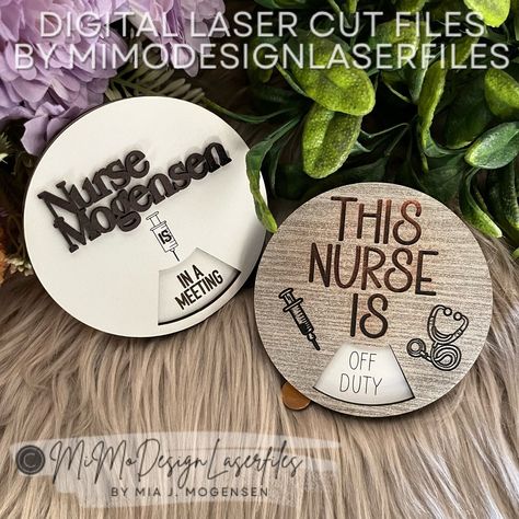 Nurse Rotating & Spinning Door Sign with 6 Status Messages for the door or wall with Name Personalization or Generic Stars Design, Font Names, Youtube Tutorials, Business Signs, Door Sign, Star Designs, Door Signs, Off Duty, The Door