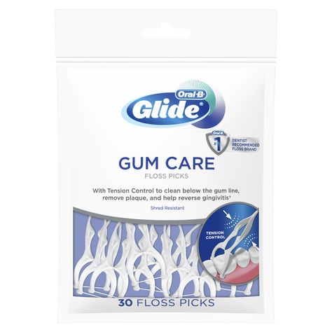 Oral-B Glide Gum Care Floss Picks, 30 count - Walmart.com Dental Floss Picks, Floss Picks, Gum Health, Gum Care, Oral Care Routine, Dental Floss, Oral Hygiene, Oral Care, Cavities