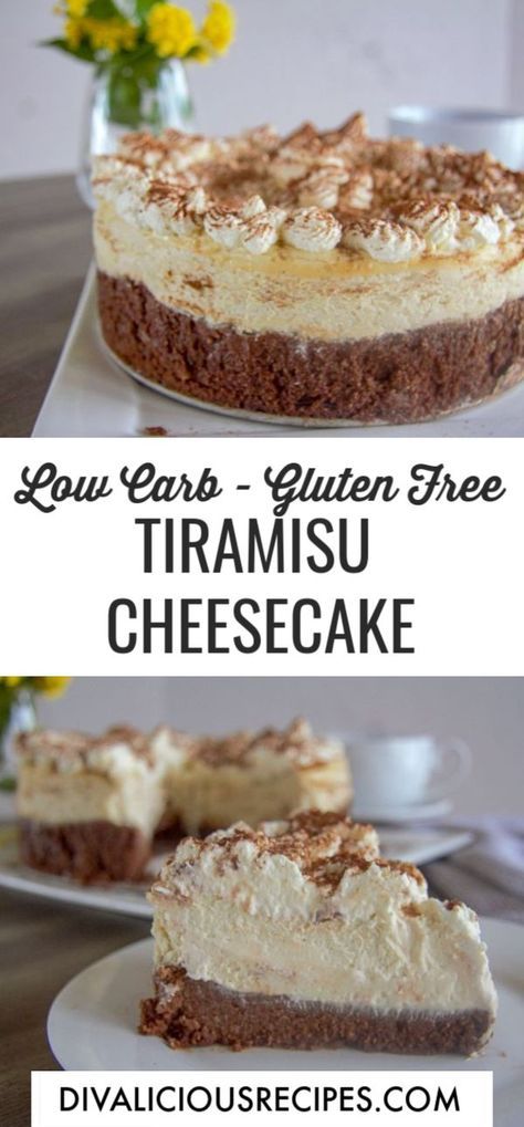 Gluten Free Tiramisu, Tiramisu Cheesecake, Dessert Sans Gluten, Bolo Fit, Postre Keto, Low Carb Cheesecake, Low Carb Low Sugar, Low Carb Dessert, Low Carb Sweets