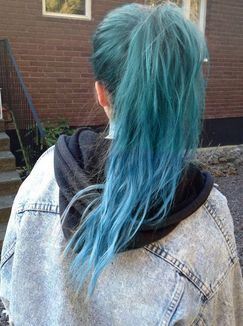 I secretly love boldly dyed hair (especially silvery pastel purples). Also lovin' the oversized denim jacket and hoodie combo Blue Hair, Long Hair, A Woman, Building, Hair, Blue