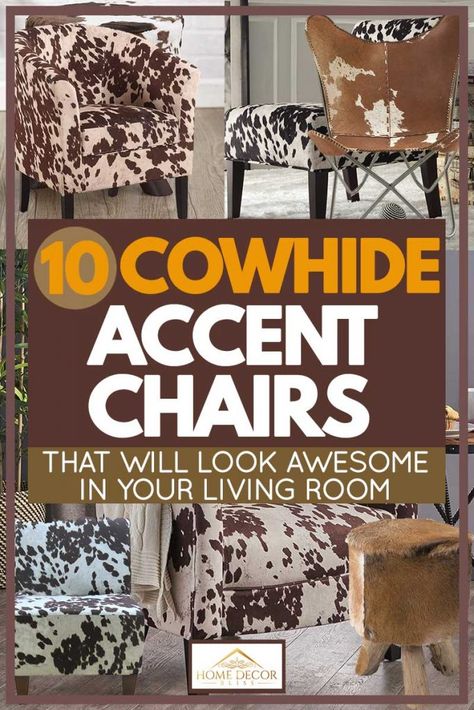 10 Cowhide Accent Chairs That Will Look Awesome In Your Living Room. Article by HomeDecorBliss.com #HomeDecorBliss #HDB #home #decor Cow Hide Chairs Living Rooms, Cowhide Living Room Ideas, Cow Print Living Room Ideas, Cowhide Chairs In Living Room, Cow Print Furniture, Cow Hide Decor, Dark Sofa Living Room, Cowhide Living Room, Cow Print Chair