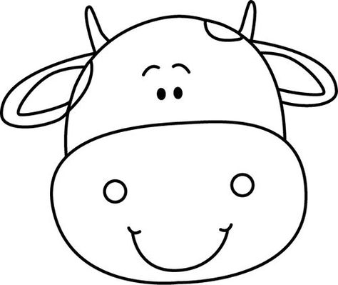 Cow Template Free Printable Farm Animals, Cow Face Template Free Printable, Cow Template Free Printable, Cow Head Template, Cartoon Cow Face, Cow Cartoon Images, Head Clipart, Cow Craft, Face Clipart