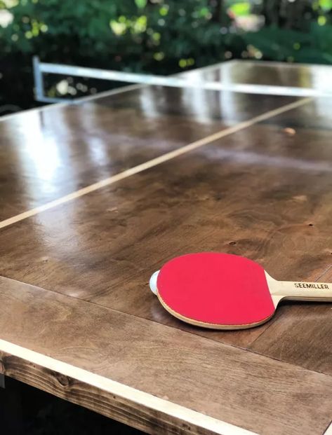 Homemade Ping Pong Table, Diy Table Tennis Top, Ping Pong Table Painted, Diy Ping Pong Table, Ping Pong Dining Table, Folding Ping Pong Table, Ping Pong Table Top, Diy Wall Sconces, Outdoor Table Tennis